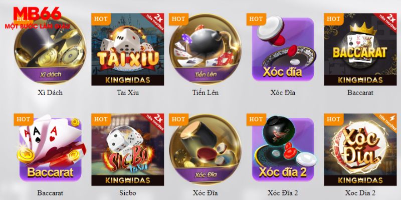 Các game bài hot tại MB66