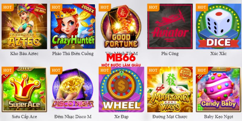 Sảnh game Nổ Hũ hot tại MB66